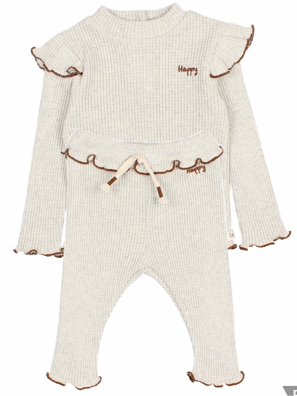 Buho Soft Rib Light Grey Tshirt Matching Set